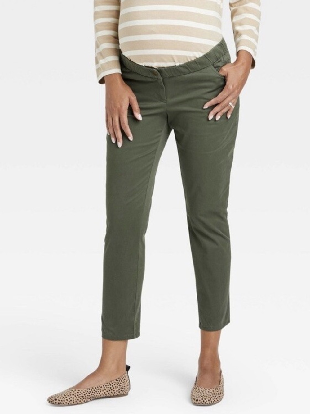 The Nines by Hatch Green Twill Ankle Pants Sz 12